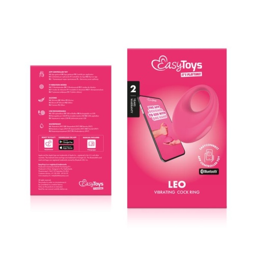 Easytoys - Leo 應用程式控制 震動陰莖環 - 粉紅色 照片