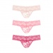 Underneath - Rose 丁字裤套装 3件装 - 粉红色 - 大码/加大码 照片