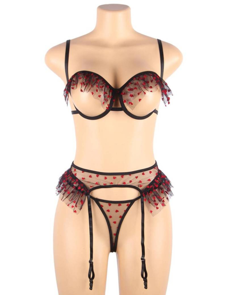 Ohyeah - Heart Open Cup Set - Black - M photo