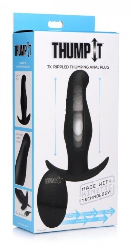 Thump It - Kinetic Thumping 7x Rippled Anal Plug - Black photo