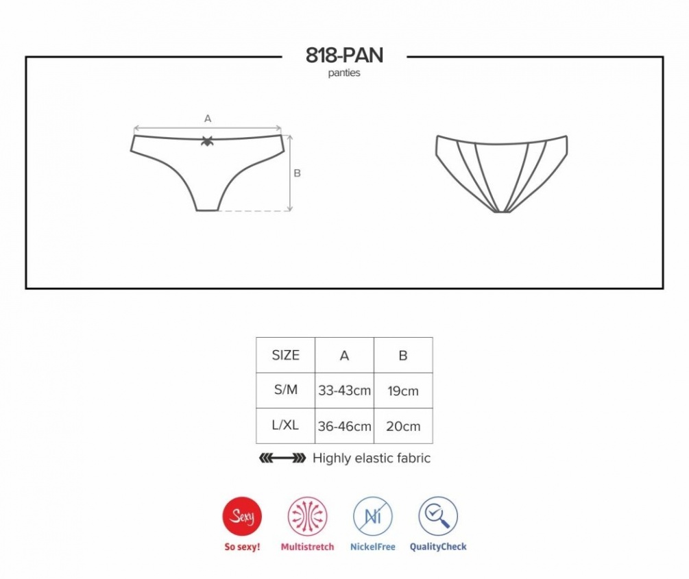 Obsessive - 818-PAN-1 Panties - Black - S/M photo-9