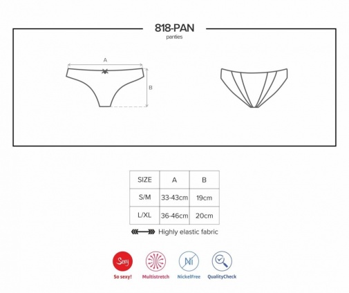 Obsessive - 818-PAN-1 Panties - Black - S/M photo