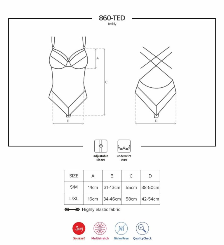 Obsessive - 860-TED-1 連身內衣 - 黑色 - L/XL 照片