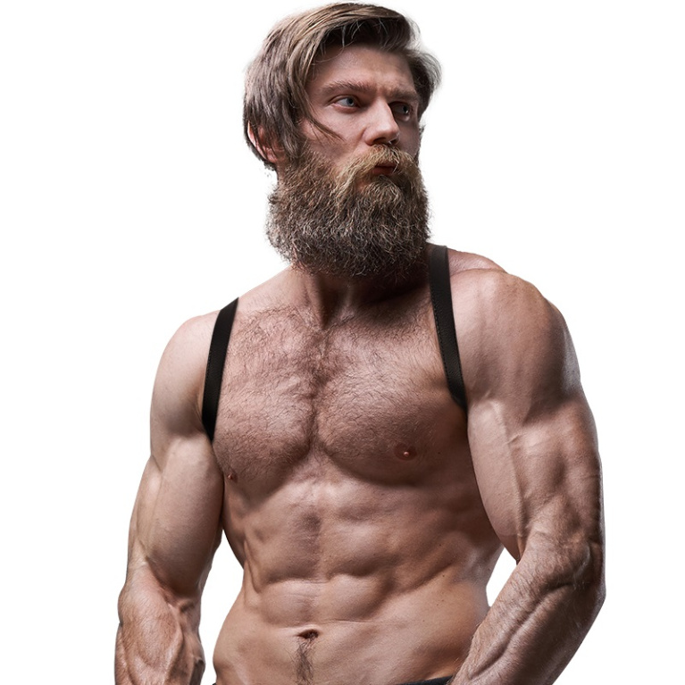 Fetish Submissive - 男性後胸背束帶 - 黑色 照片