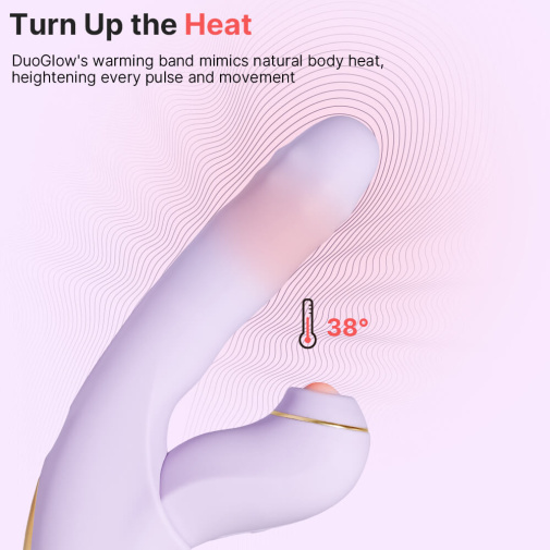 SVAKOM - DuoGlow APP Thrusting Vibrator - Pastel Lilac photo