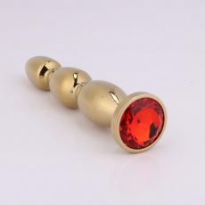 MT - Anal Plug 140x27mm - Golden/Red photo