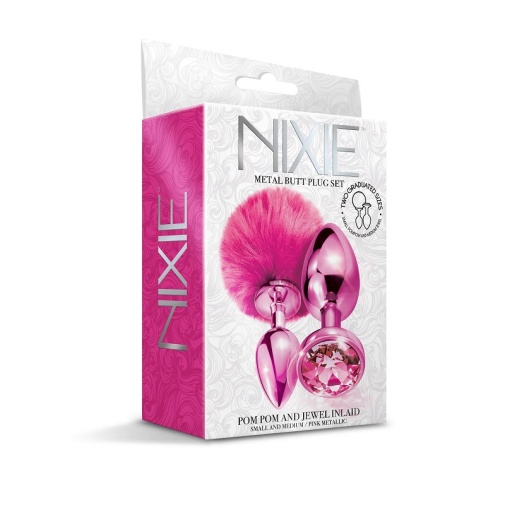 Nixie - Pom Pom Metal Plug Set - Pink 照片