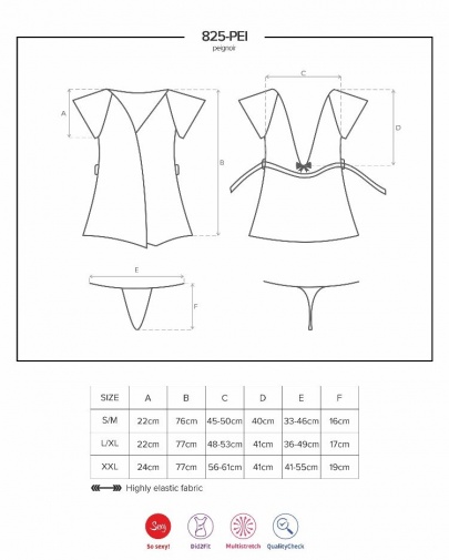 Obsessive - 825-PEI-6 長袍連丁字褲 - 深藍色 - L/XL 照片