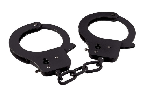 Nasstoys - Sinful Metal Hand Cuffs w Rope - Black photo