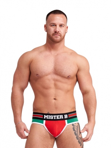 Mister B - Urban Lisbon Jock Brief 露股内裤 - 红色/绿色 - 大码 照片