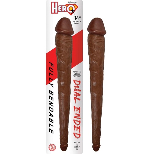 Nasstoys - Hero 14" Double Dildo - Brown photo