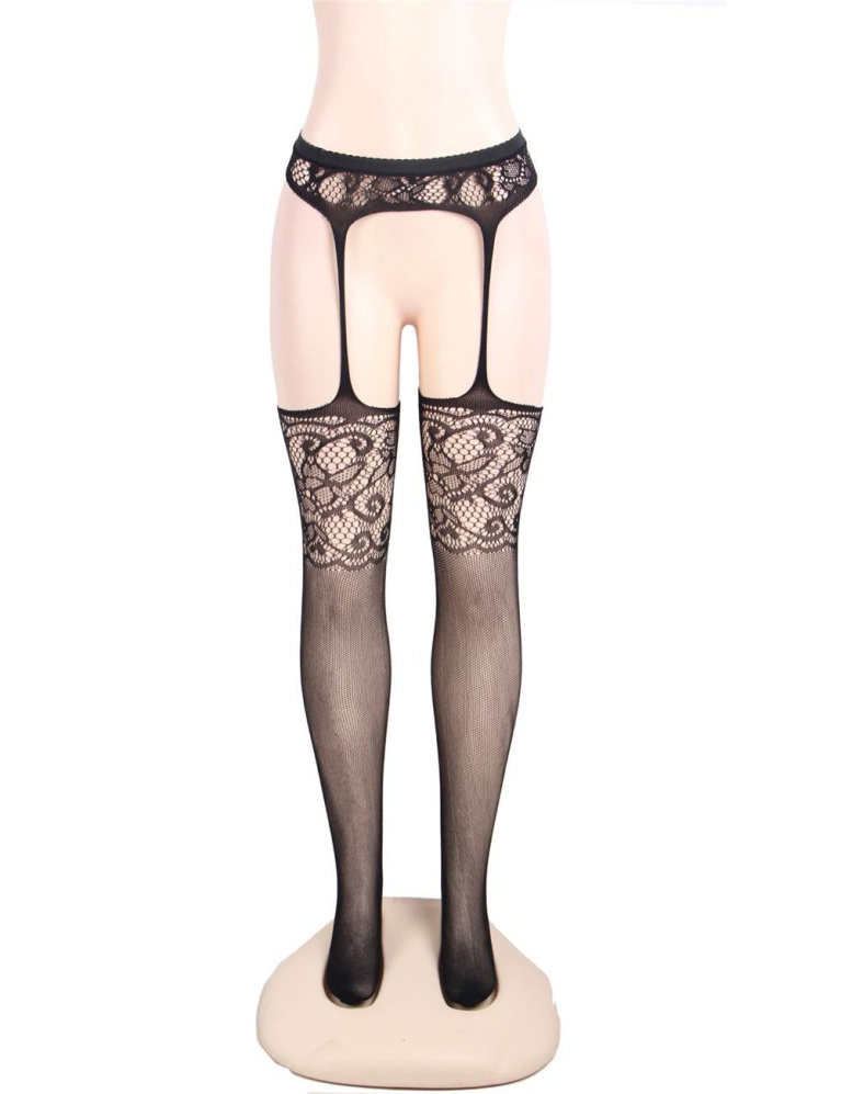 Ohyeah - Suspender Stocking - Black - M  photo