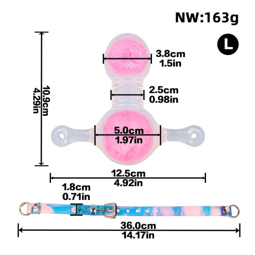 FAAK - Crystal Bite Ball Gag L - Pink 照片