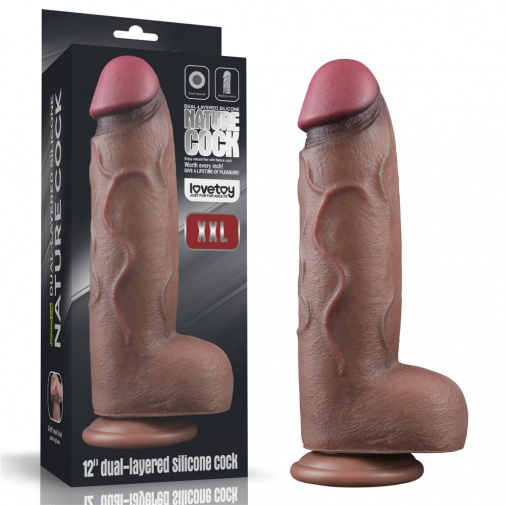 Lovetoy - 12" XXL Dual Layered Cock - Brown photo