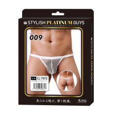 NPG - SPG 009 网纹男仕丁字内裤 - 白色 照片