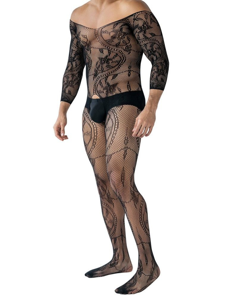 Cut4men - Lacey Men Bodystocking - Black - S/M photo