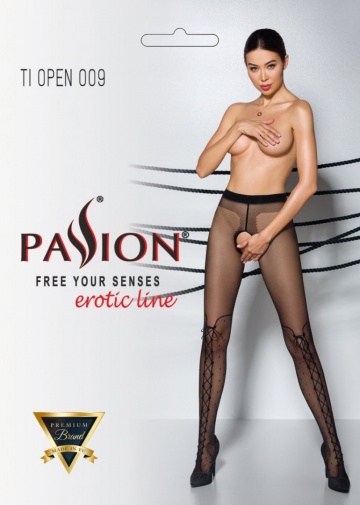 Passion - Tiopen 009 Pantyhose - Black - 3/4 photo
