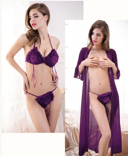 SB - Sexy Robe w Bikini A324-4 - Purple photo
