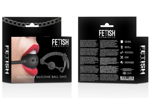 Fetish Submissive - Breathable Silicone Ball Gag - Black photo