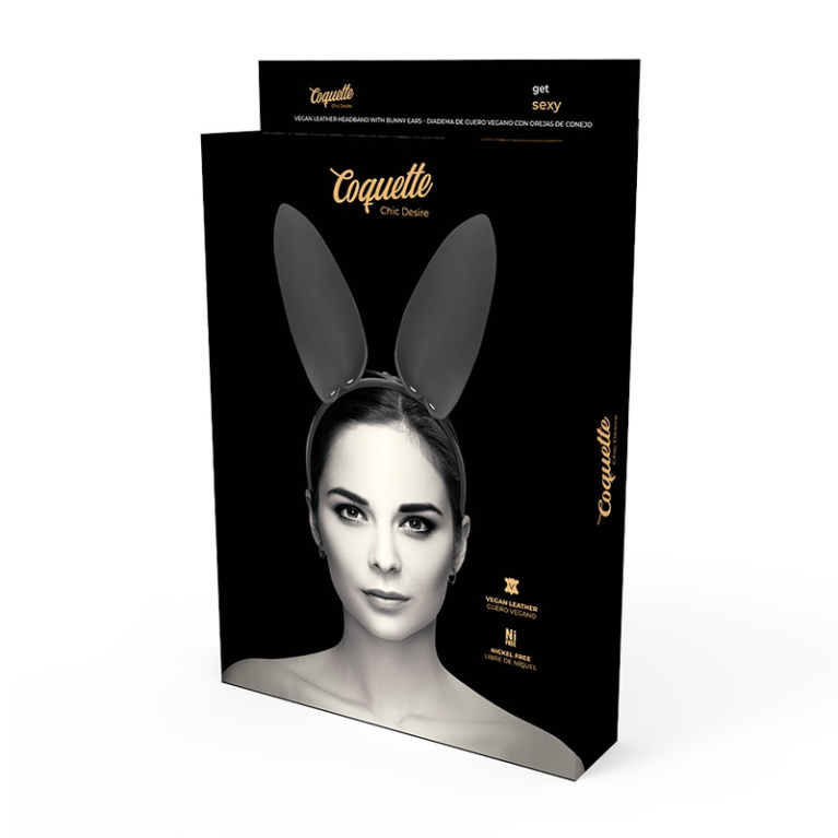 Coquette - Headband w Bunny Ears - Black photo