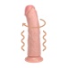 RealRock - 8" 旋轉震動弧形仿真假陽具 連陰囊 - 肉色 照片-3